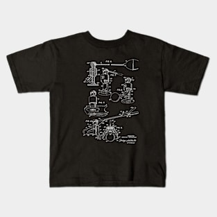 Football Game Table Vintage Patent Drawing Kids T-Shirt